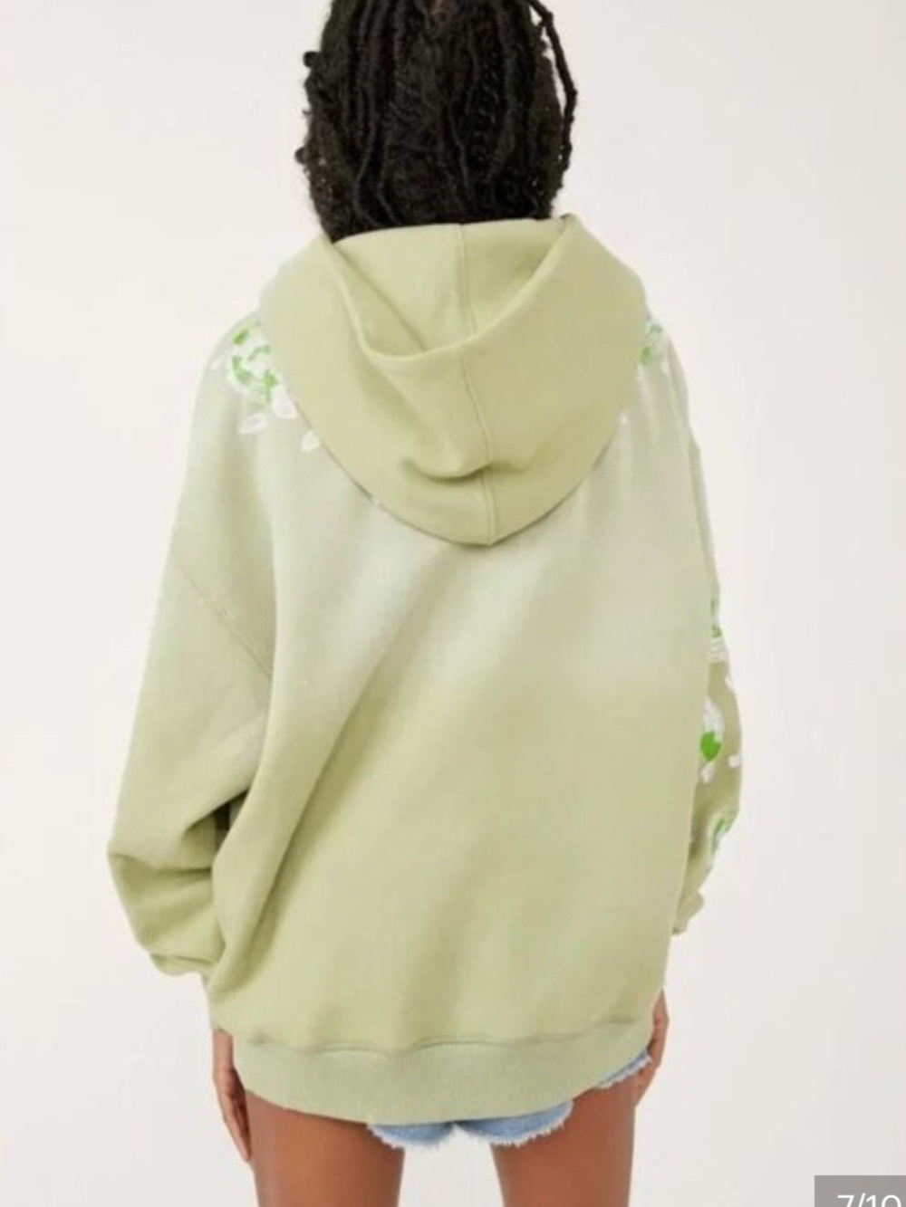 We The Free "Made" Floral Embroidered Hoodie XS Oversized Boho Sweatshirt FP - Picture 9 of 13